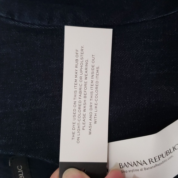 Banana Republic NWT Sheath Jean Dress 0 Blue Denim Dark Wash Short Sleeve Preppy - Picture 10 of 16